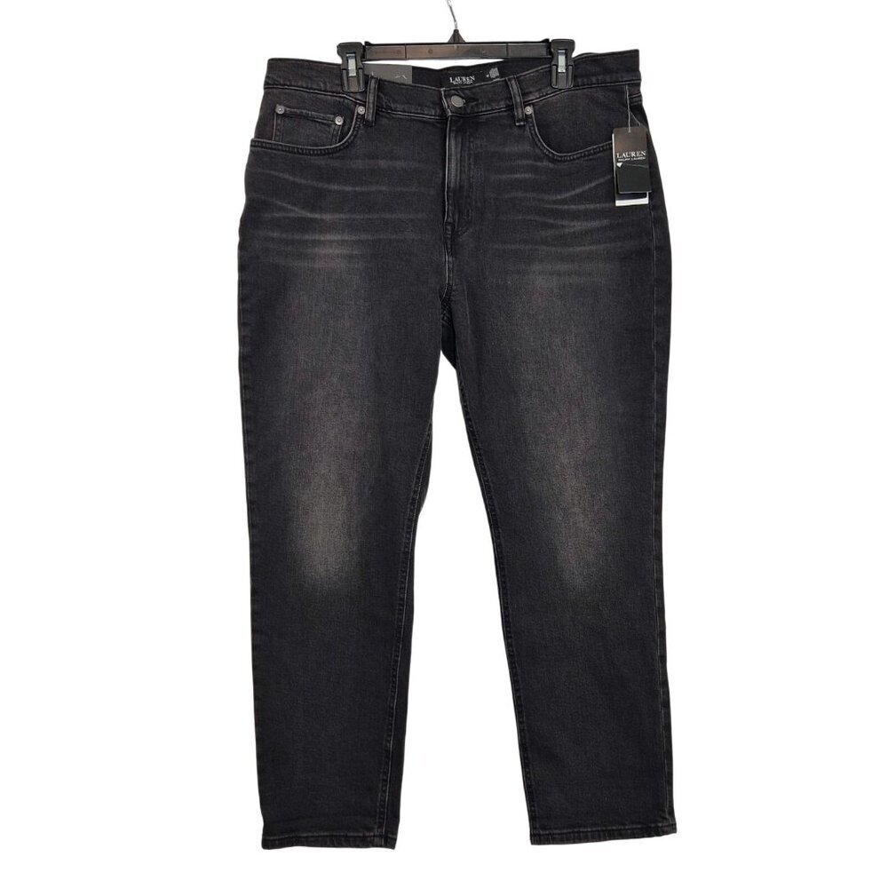 Lauren Ralph Lauren Jeans Womens Size 14 Black High Rise Skinny Ankle Stretch 32